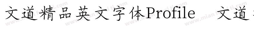 文道精品英文字体Profile   文道字库字体转换